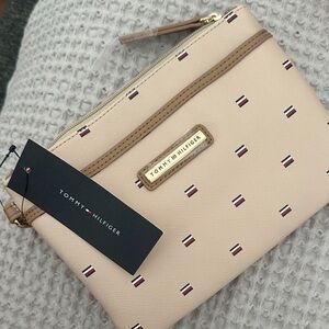 Tommy Hilfiger Light Tan Pouch with Logo Accents